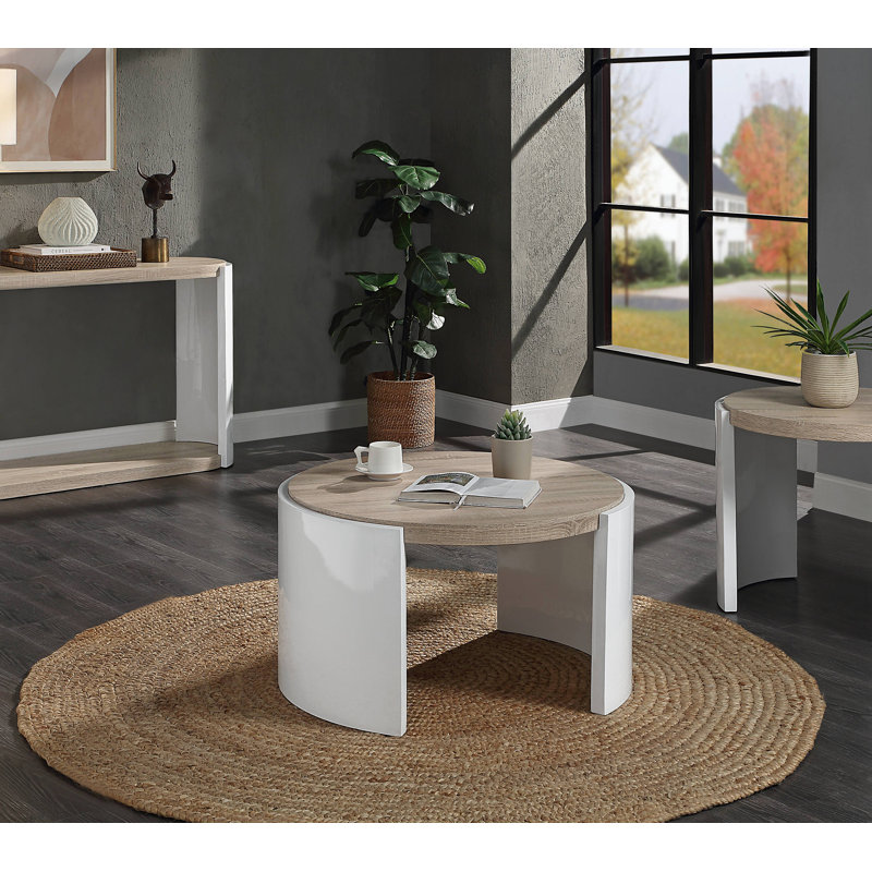 Table basse 1 tiroir Sintered Stone and Brown