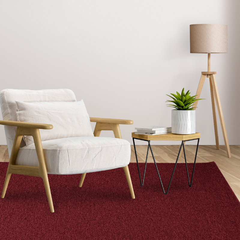 Indoor Outdoor Pet and Kids Friendly Solid Color Red Area Rugs, Stain & Fade Resistance,  Perfect for Patio, Deck, Picnic, Beach, Backyard, Event, Camping & Wedding Rug