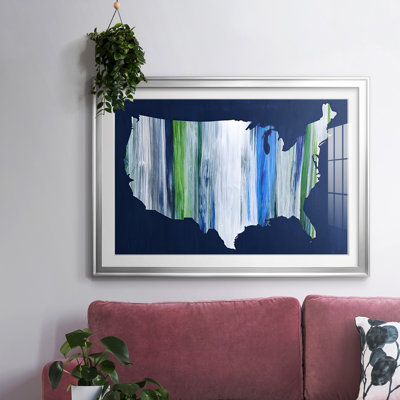 Brushstroke USA, reproduction d'art encadrée