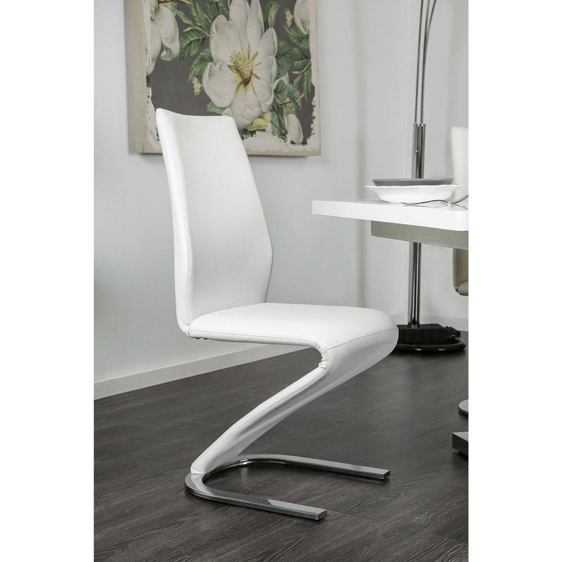 Chaise d'appoint rembourrée Annjelica, Blanc