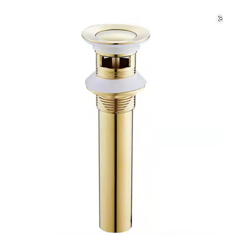 Gold Polished Clicker- Faucet Pop Up Drain With Overflow Drain