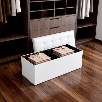 Repose-pieds de rangement rectangulaire en similicuir Humboldt