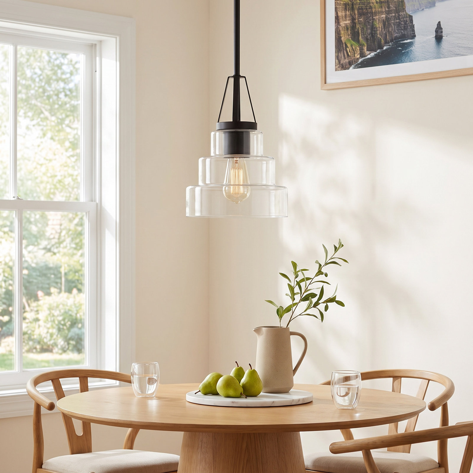 Damond Single Light Glass Dimmable Pendant