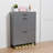 Shoe Storage Cabinet for Entryway, Free Standing Shoe Organizer with 2 Flip Drawers, Hidden Shoe Rack Storage Organizer for Doorway Hallway Closet, Gray-296949259