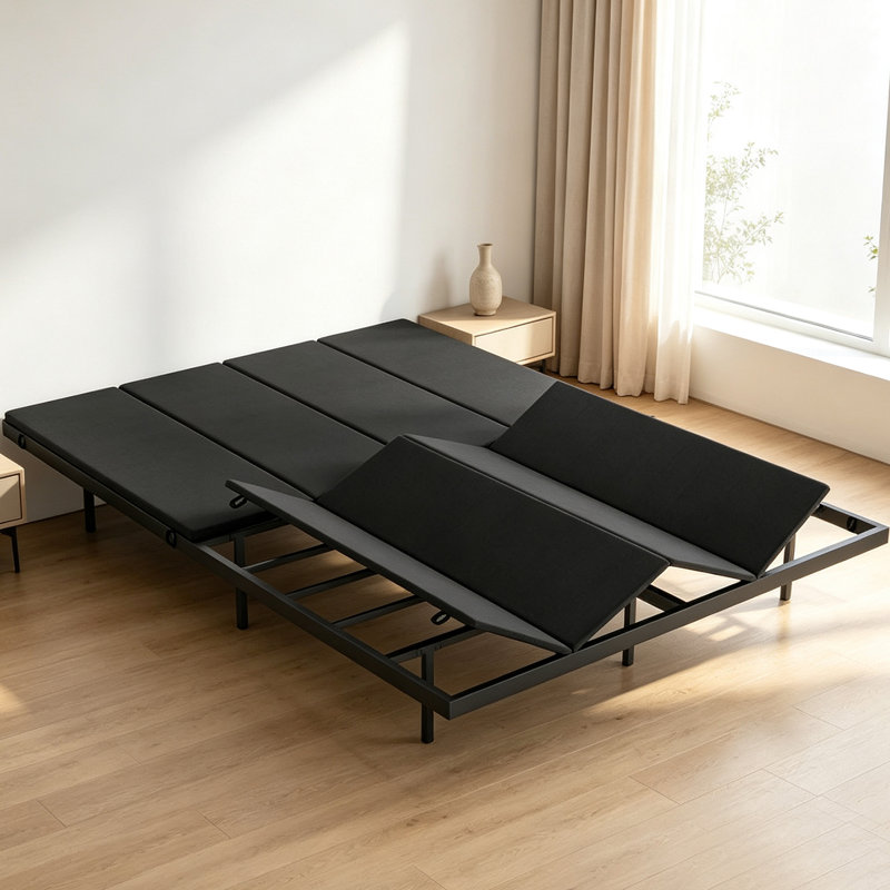 Panneau de sommier robuste pleine grandeur, plateau de sommier divisé de 0,3 po, panneaux de lit pliables, support de lit à profil bas / lattes avec housse