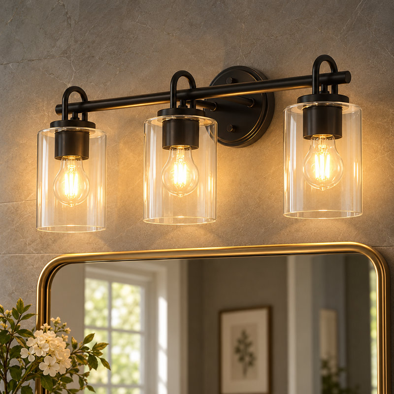 Kinman 3 - Light Dimmable Vanity Light, Matte Black