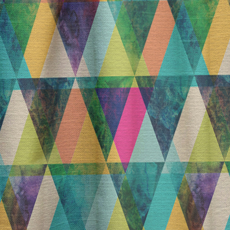 Rideau simple semi-transparent avec passe-tringle Watercolor Triangles, l 52 po x L 120 po