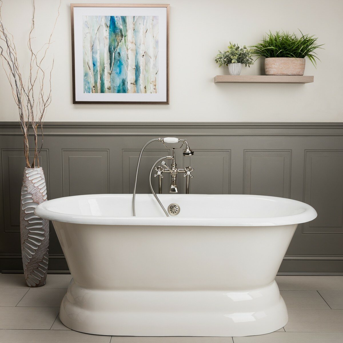 Chevington Laurent x 30'' Freestanding Soaking Cast Iron Bathtub ...