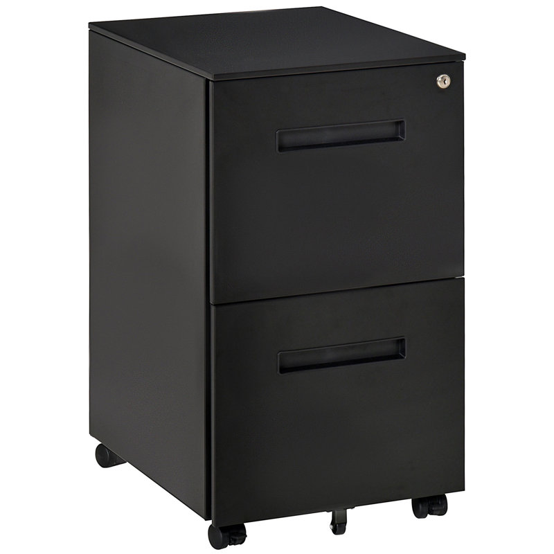 2 Drawer Filing Cabinet, Black
