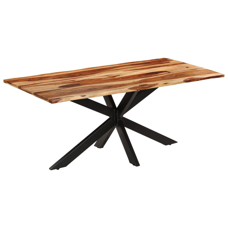 Post Sheesham Rectangular Wood Top Dining Table