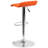Amp Contemporary Vinyl Adjustable Height Barstool with Quilted Wave Seat-1444476982