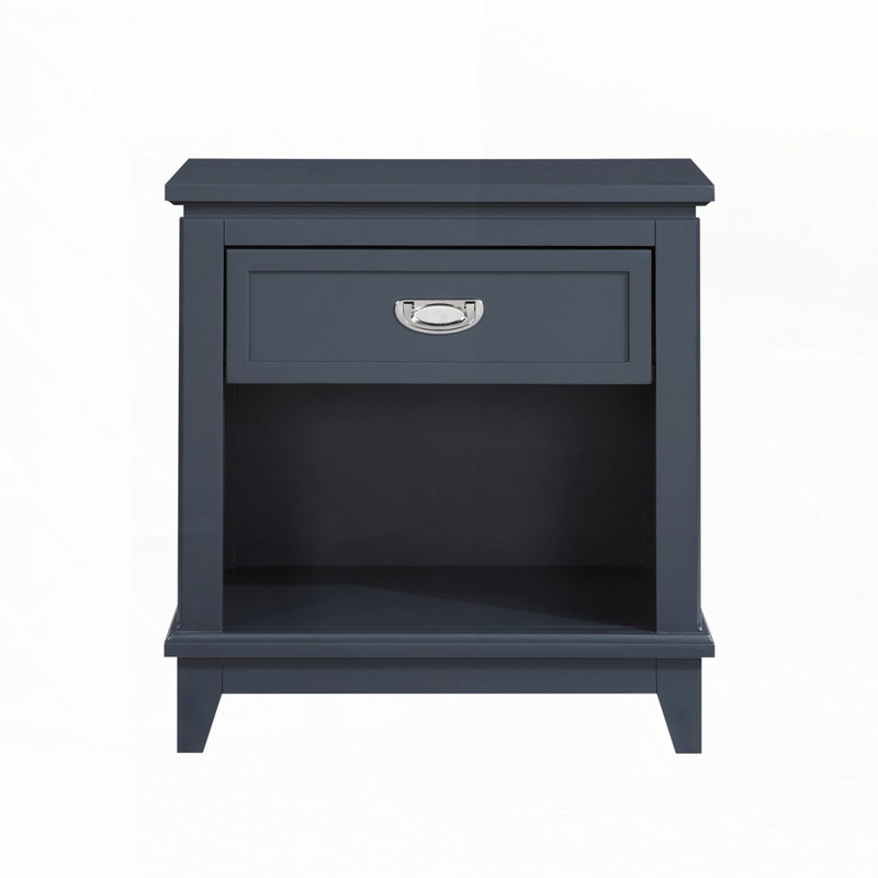 Table de chevet avec tiroir de rangement bleu marine, Marine