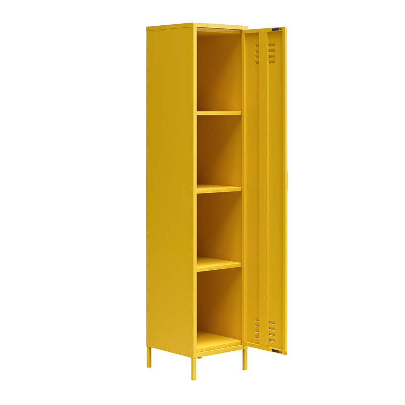 Armoire de rangement à 4 tablettes Gioia, Jaune moutarde