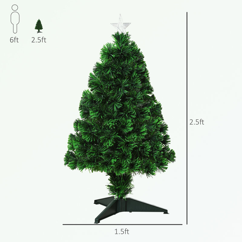 Artificial Christmas Tree with Branches and Fibre Optic LED Lights