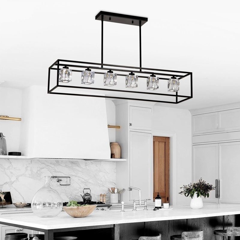 Lustre suspendu en cristal Finley à hauteur réglable