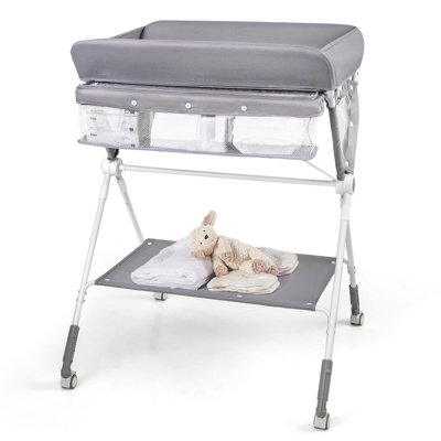 Diaper Changing Station Foldable Baby Changing Table-Natural