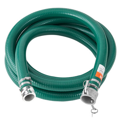 Suction Hose, 2 in x 20 ft, Green High Quality Hose, with Camlock Connectors, and Aluminum Fittings, Fit Various Pumps, for Sewage Treatment, Water Transportation and More Agricultural Purposes