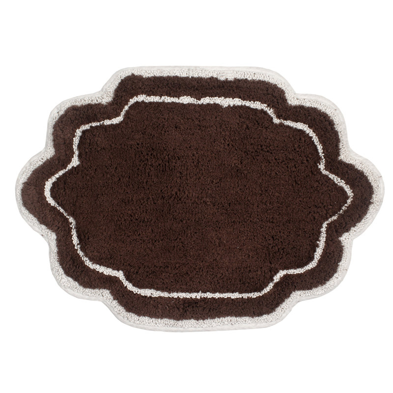 Tapis pour salle de bain Dobrinka, Brun, 17 po x 24 po (rectangulaire)