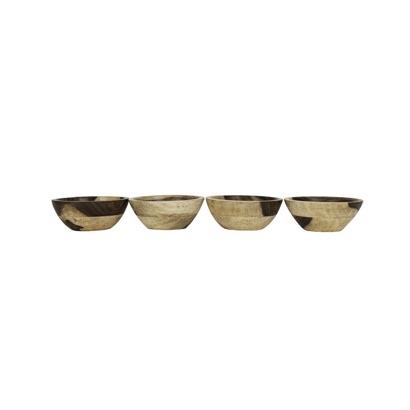 Ensemble de 4 bols en bois de sheesham Foreside Home & Garden