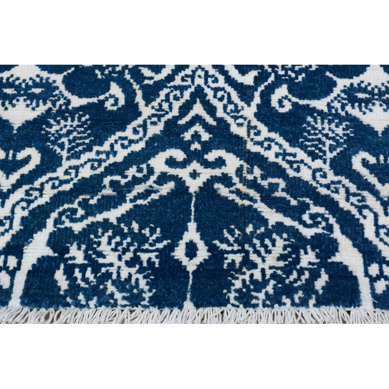 Nabila One-of-a-Kind 4'2" x 6' Area Rug in Blue/Ivory