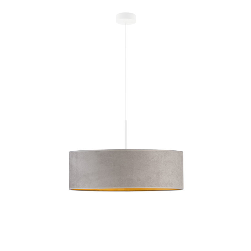 5 - Light Drum Pendant, White, Grey