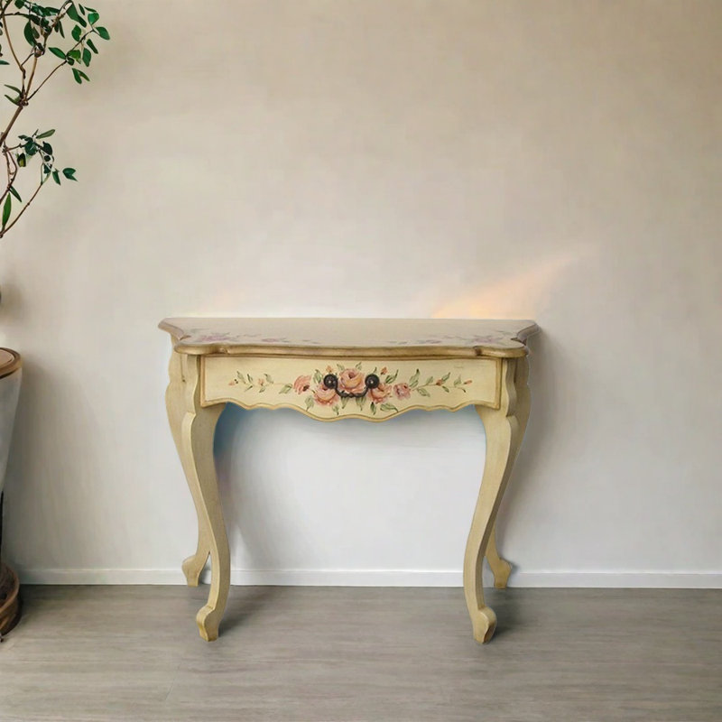 Console peinte à la main, Beige