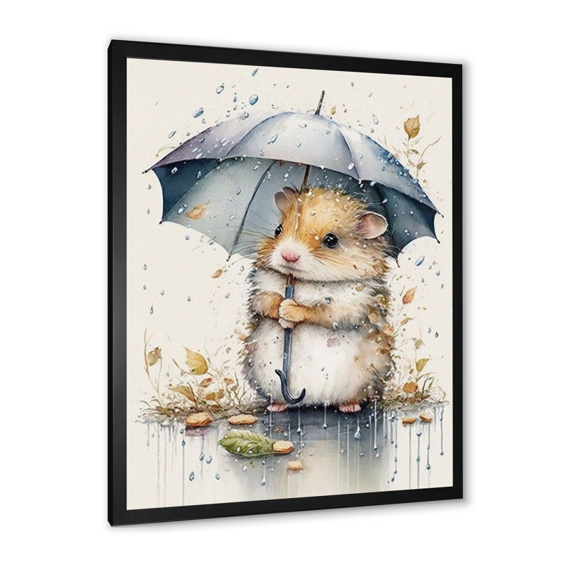 Parasol Hamster Rainy Day, Cadre photo noir, H 20 po x l 12 po x P 1 po