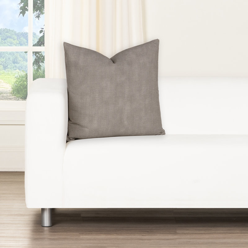 Coussin 100% coton Magnolia Home Fashions, Guingan noir, Polyester, H 16 po x l 16 po