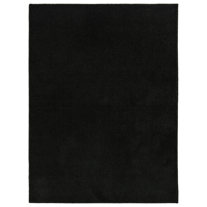 Celise 5 ft. x 6 ft. Basic Utility Area Rug Black, Rectangle 5' x 6'