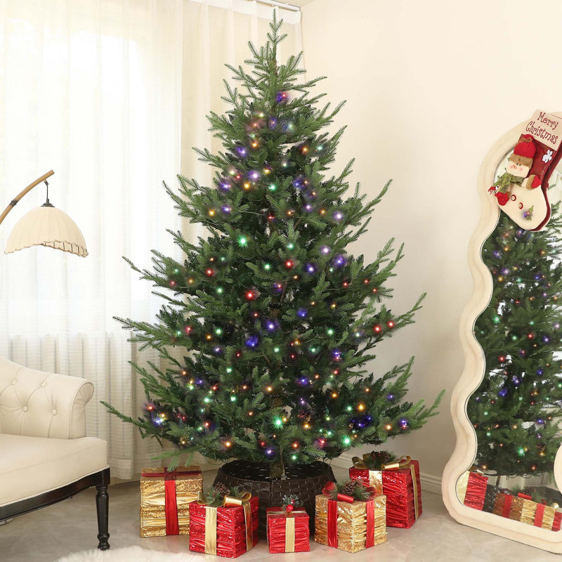 Arbre de Noël articulé artificiel avec 300 lumières DEL bicolores et 1218 branches, H 7,5 pi