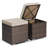 2-Pieces Patio Ottoman Set Outdoor Wicker Stool With Storage-989458074