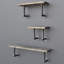 Granby 3 Piece Solid Wood Industrial Pipe Shelves
