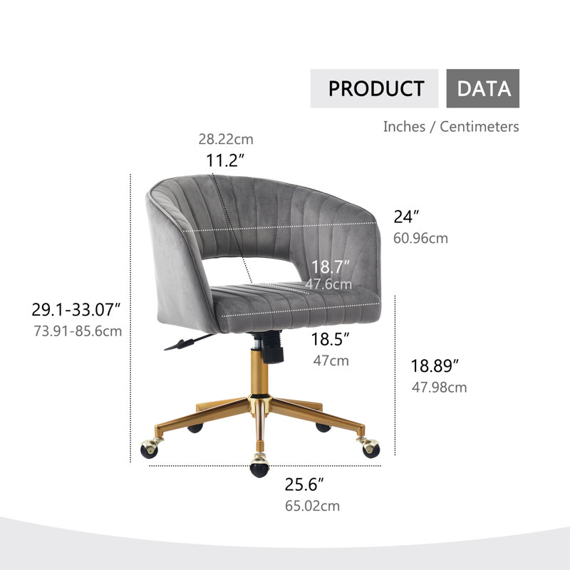 Fauteuil de bureau Carrington, Gris