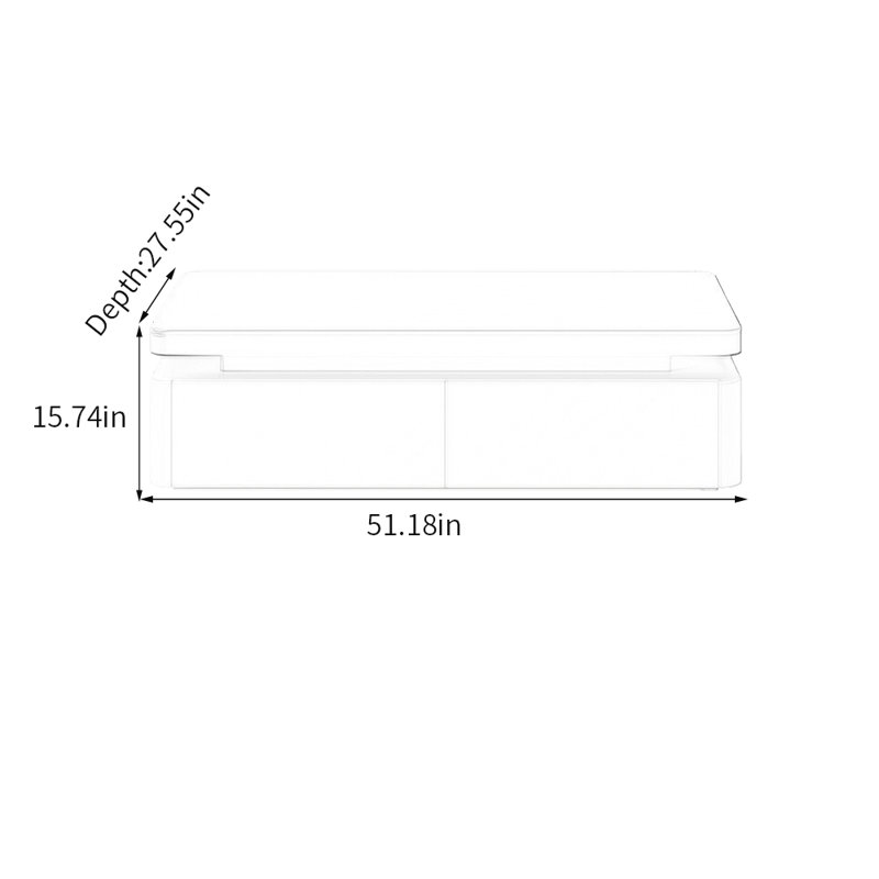 Emalea, 15.74" H x 51.18" L x 27.55" W, Blanc