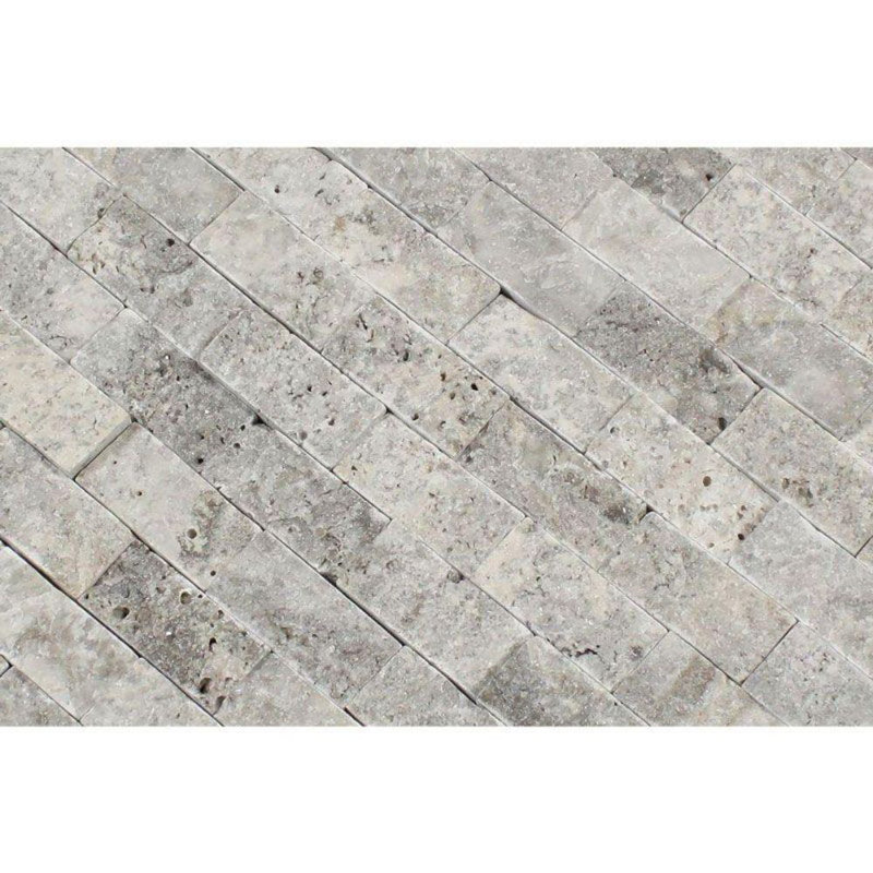 Carreau de mosaïque en travertin à joint de brique 1 po x 2 po