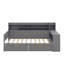 Lit de jour simple avec tablettes et tiroirs de rangement-736068679