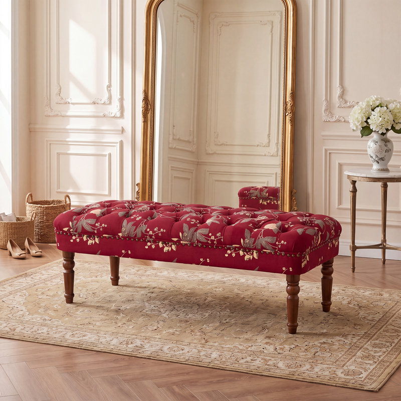 Banc rembourré Eloise, Wine Red