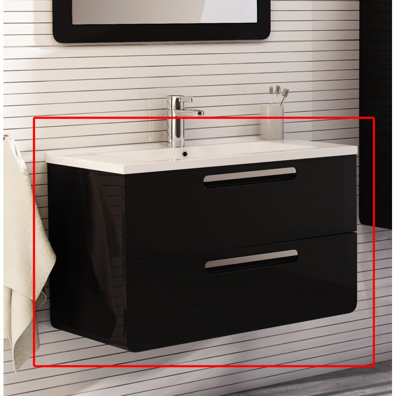 Mcduff 77cm Single Bathroom Vanity Base Only, Black HG
