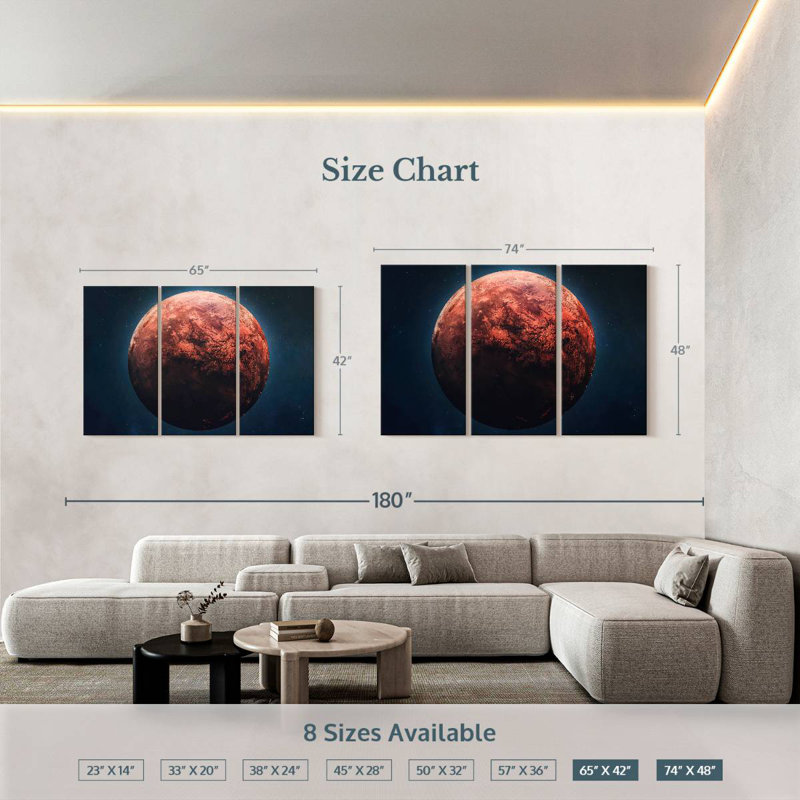 Oberle Red Mars Planet, 42" H x 65" W