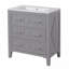 Ensemble de meuble-lavabo avec lavabo en céramique, ensemble de meuble-lavabo simple sur pied, armoire de rangement à cadre en bois massif, 3 tiroirs-940611954