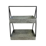 2 Tiers Galvanize Tray With Stand
