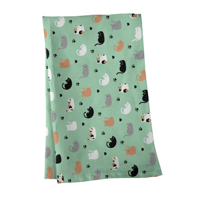 Serviette à thé à motif chat Mcguigan