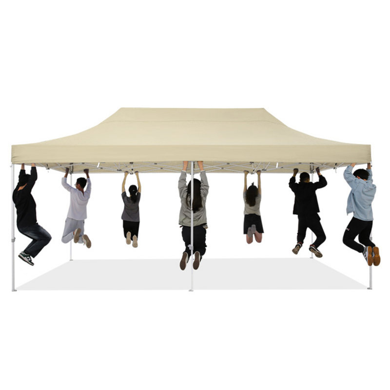 10'Wx20'D Heavy Duty Canopy Tent, Pop up Gazebo with Netting Screened, Khaki