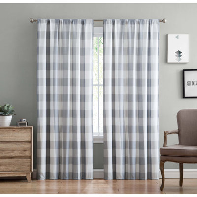 Buffalo Plaid Semi Sheer Curtain Pair