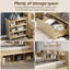 Natural Bed With Drawers, Bookcase & Storage Cupboard, Slatted Frame, No Mattress-1995382268