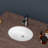 19"x17"Ceramic Oval Undercounter Mount Bathroom Sink with Overflow Hole