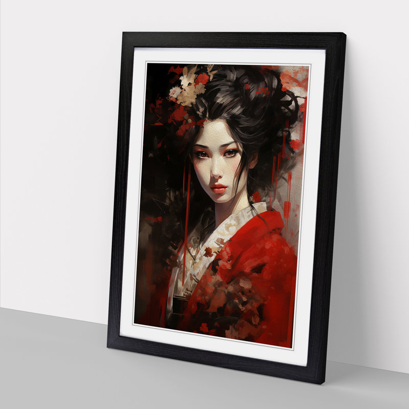 Single Picture Frame Print on Wood, 64cm H x 46cm W, Black Framed