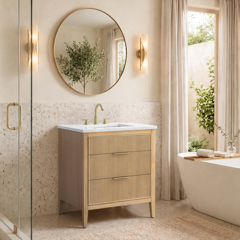 Emma 30" W Single Vanity, Classic Oak