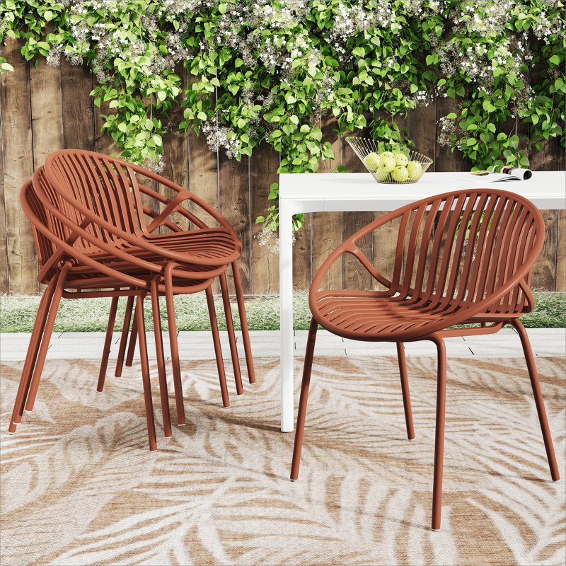 Chaises de salle à manger de patio, Orange