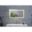 Miroir de salle de bain 40 po x 30 po, brouillard, à intensité variable avec 3 couleurs, mémoire, facilite la conduite des soins de la peau et des méthodes de maquillage
